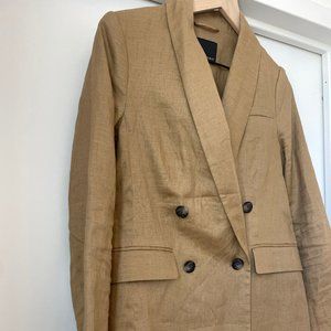 Banana Republic tan double breasted linen blazer size 4